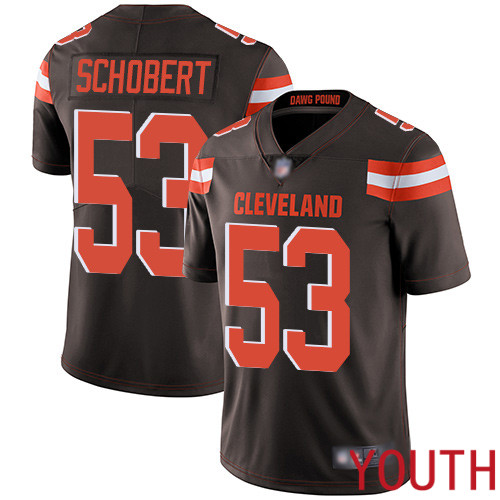 Cleveland Browns Joe Schobert Youth Brown Limited Jersey #53 NFL Football Home Vapor Untouchable->youth nfl jersey->Youth Jersey